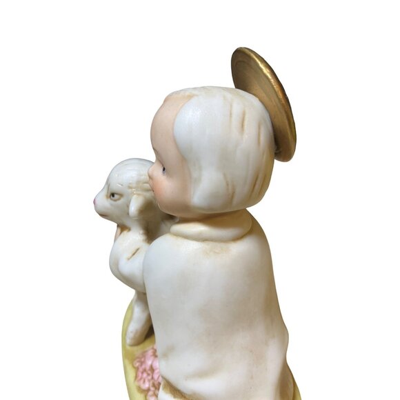 Homco Figurine Angel Shepard Lamb 5605 Collectible Porcelain Bisque - Picture 7 of 9